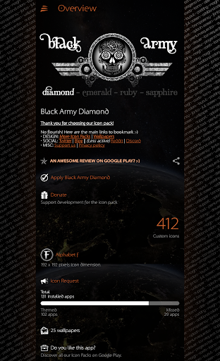 Black Army Diamond - Icon Pack Screenshots