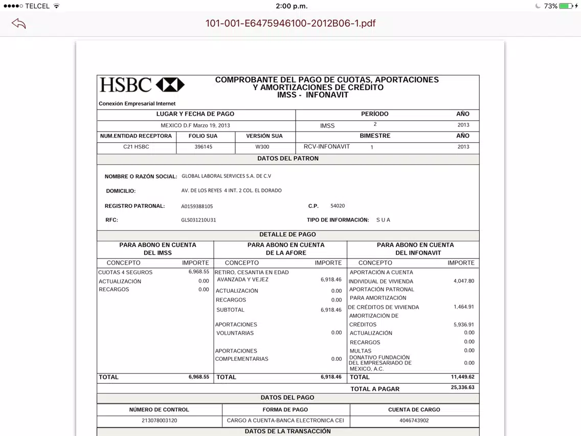 EOG Acceso a Clientes iPad Screenshots