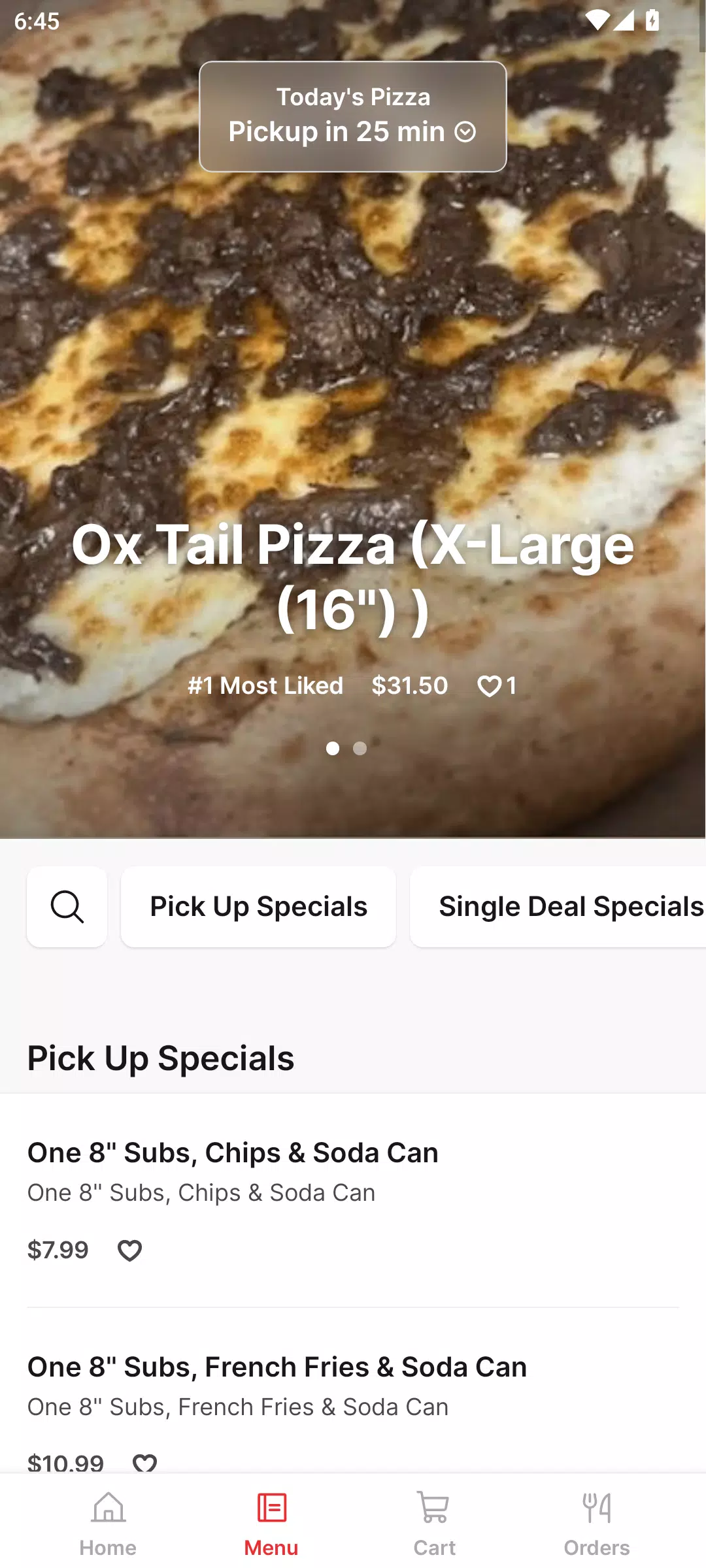 Today's Pizza Screenshots