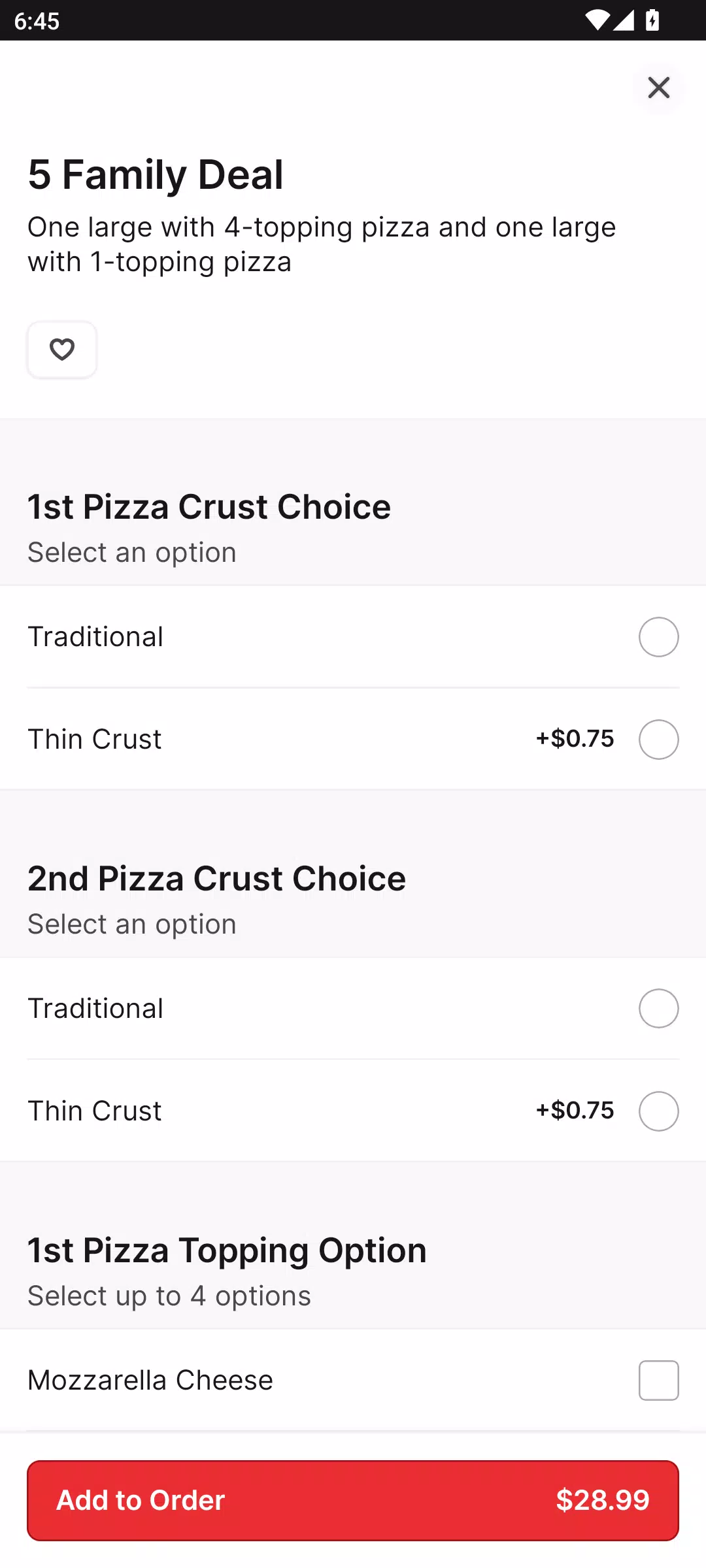 Today's Pizza Screenshots