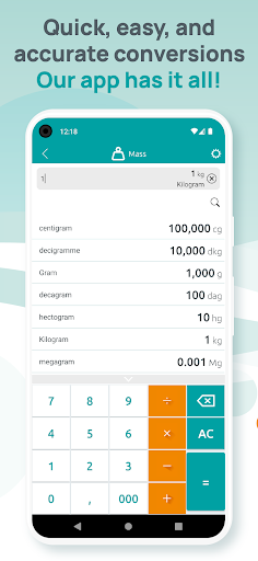 Unit converter, Convert metric Screenshots