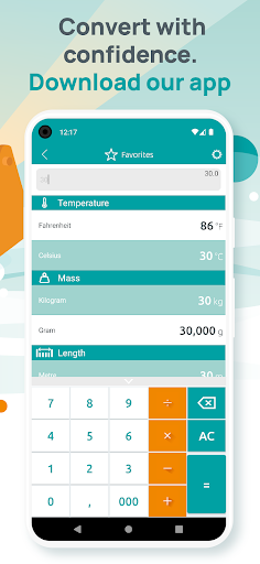 Unit converter, Convert metric Screenshots