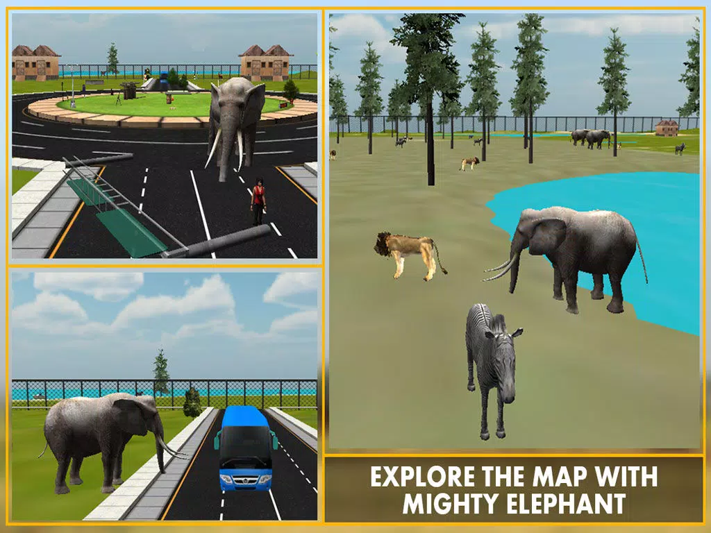 Elephant 3D Simulator – Enjoy City Rampage with Wild Animals iPad Screenshots