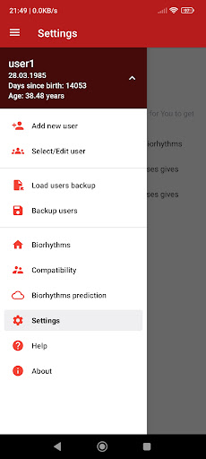Personal Biorhythms Calculator Ekran Görüntüleri
