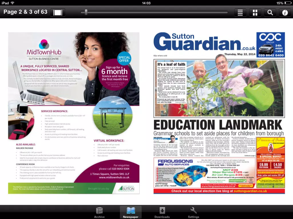 Sutton Guardian iPad 스크린샷