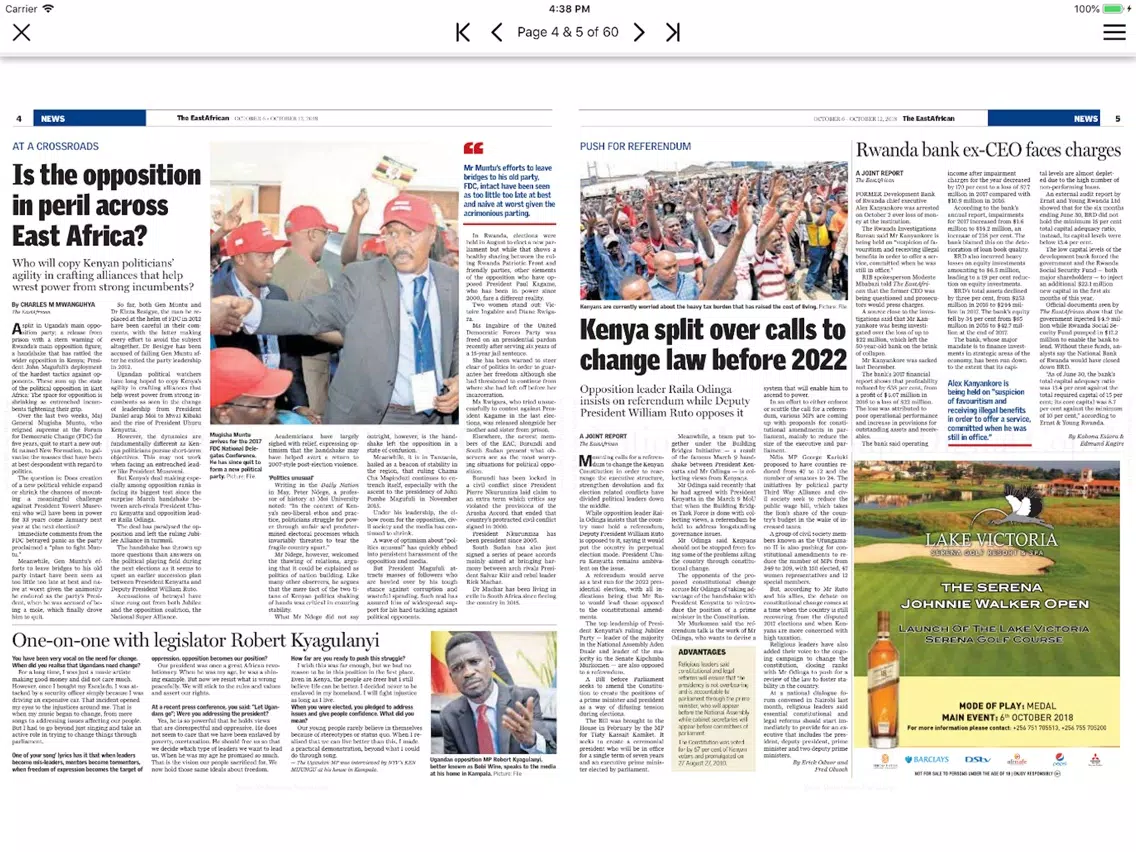 The East African Epaper App iPad Screenshots