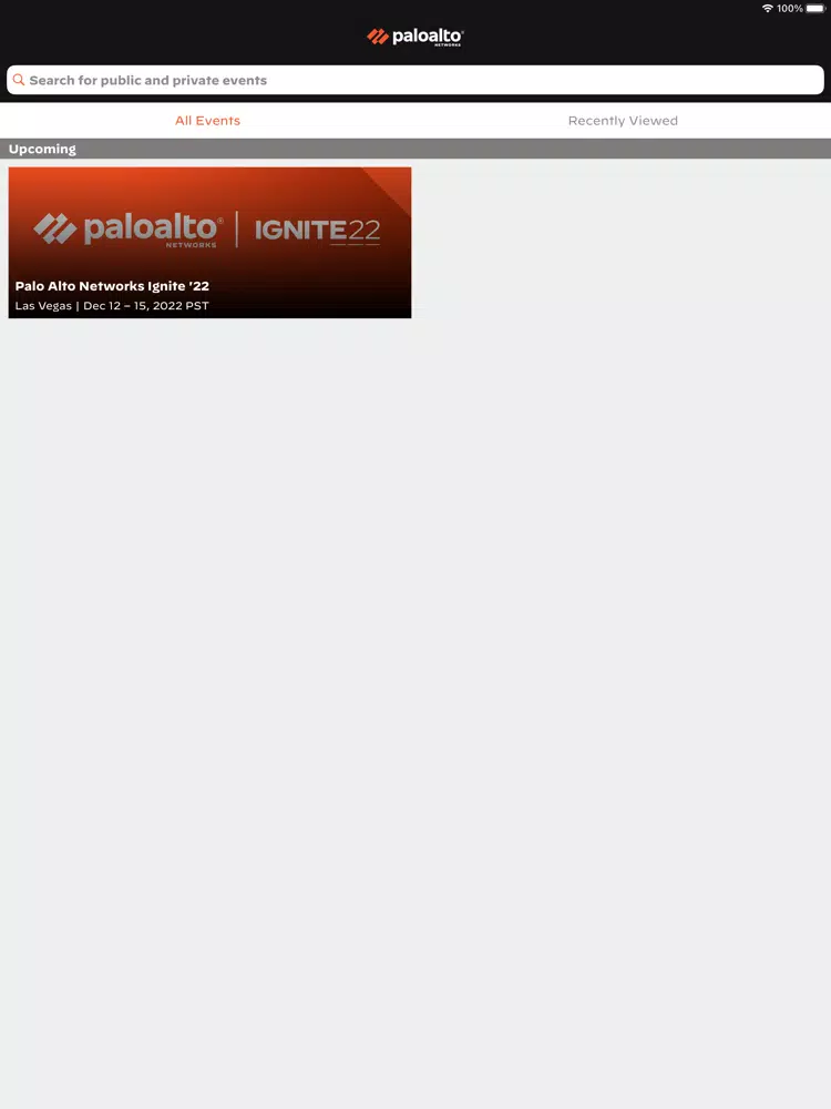 Palo Alto Networks Ignite '22 iPad Screenshots