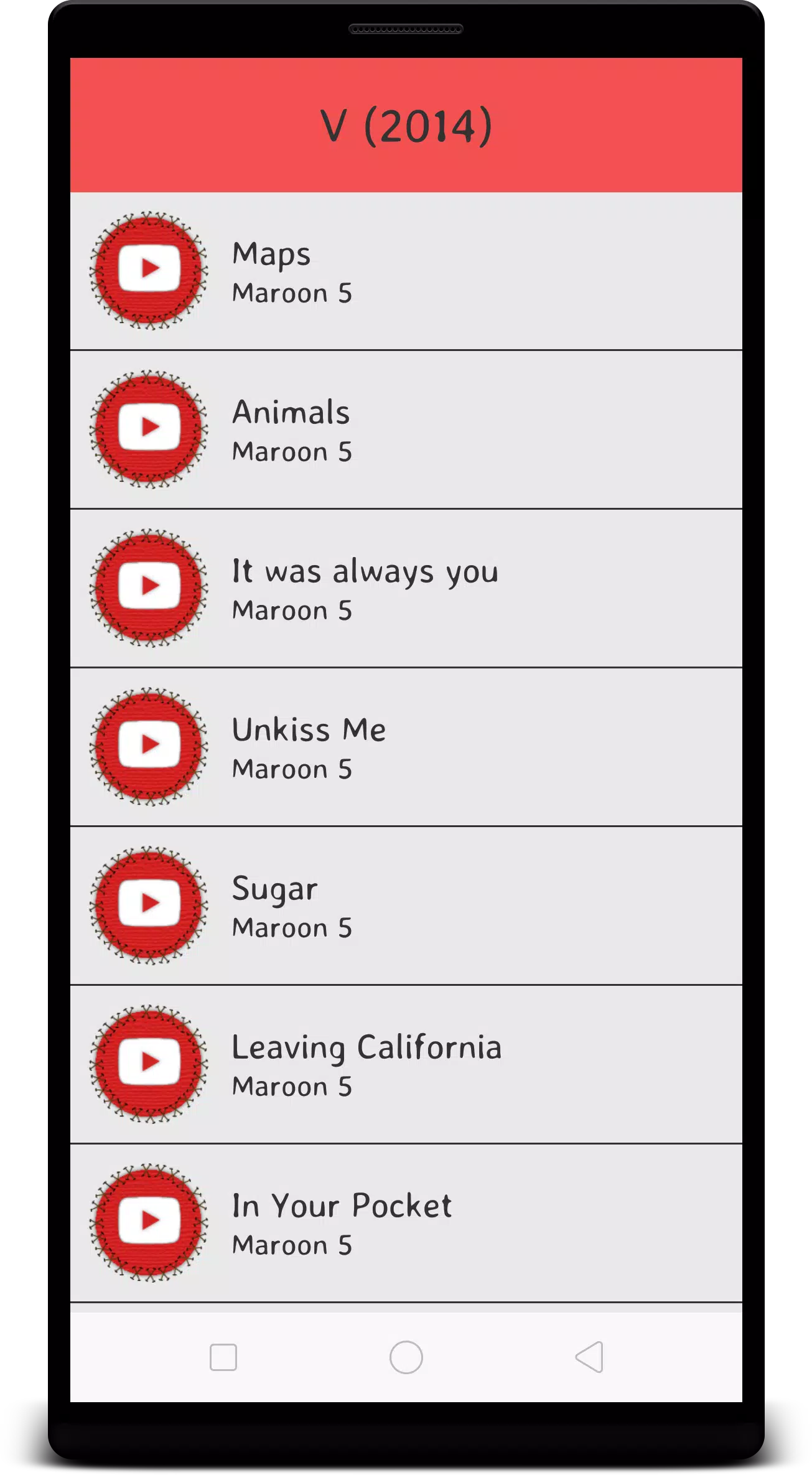 Maroon 5 Lyrics Screenshots