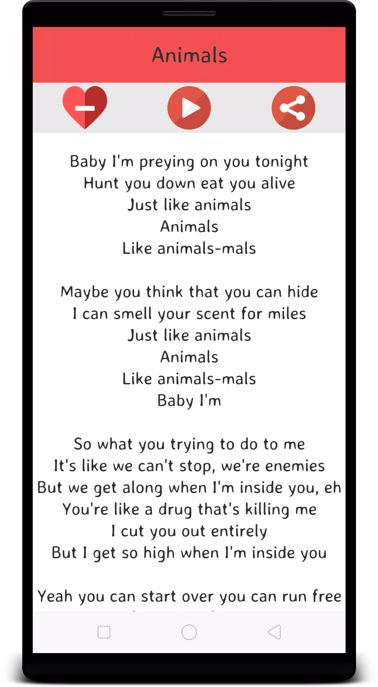Maroon 5 Lyrics Screenshots