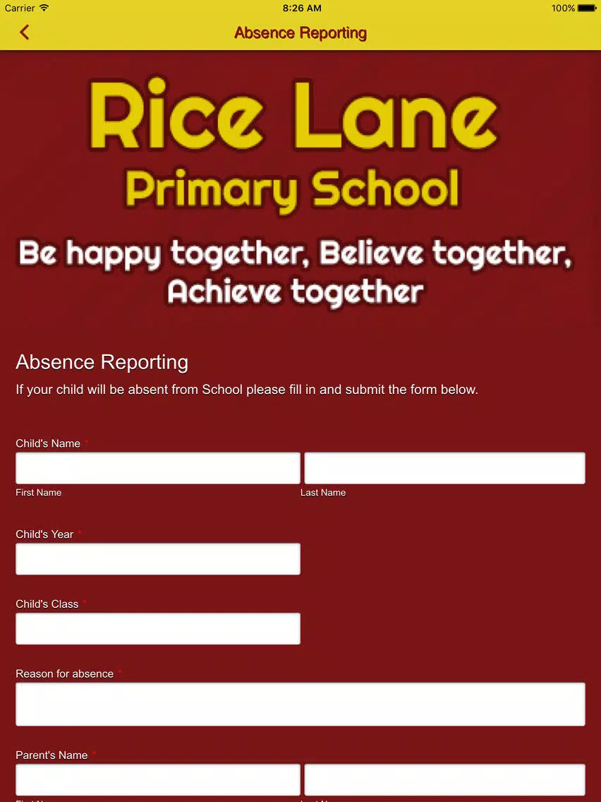 Rice Lane Primary School iPad Screenshots