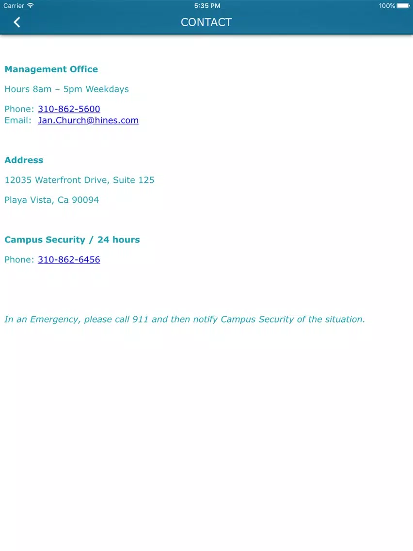 Campus at Playa Vista iPad 应用截图