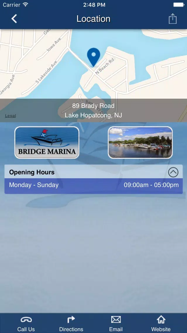 Lake Hopatcong Boater's App. Screenshots