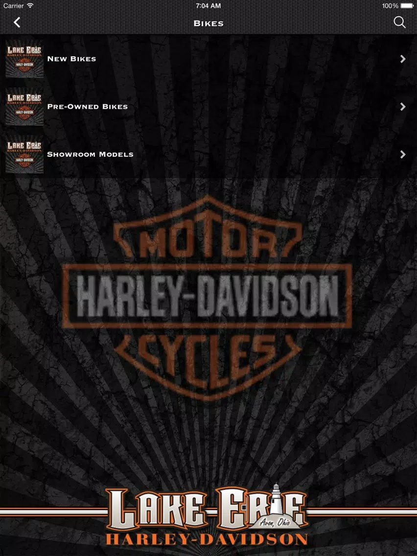 Lake Erie Harley-Davidson® iPad Screenshots