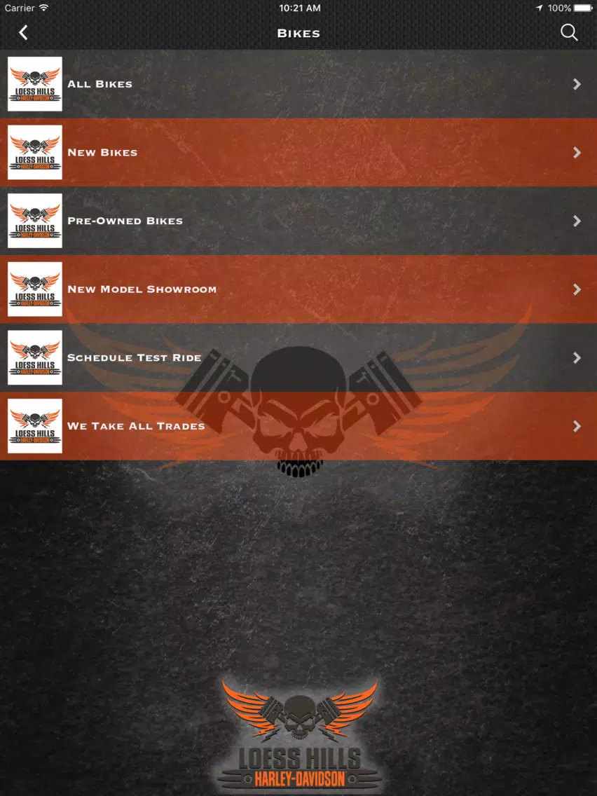 Loess Hills Harley-Davidson iPad Screenshots