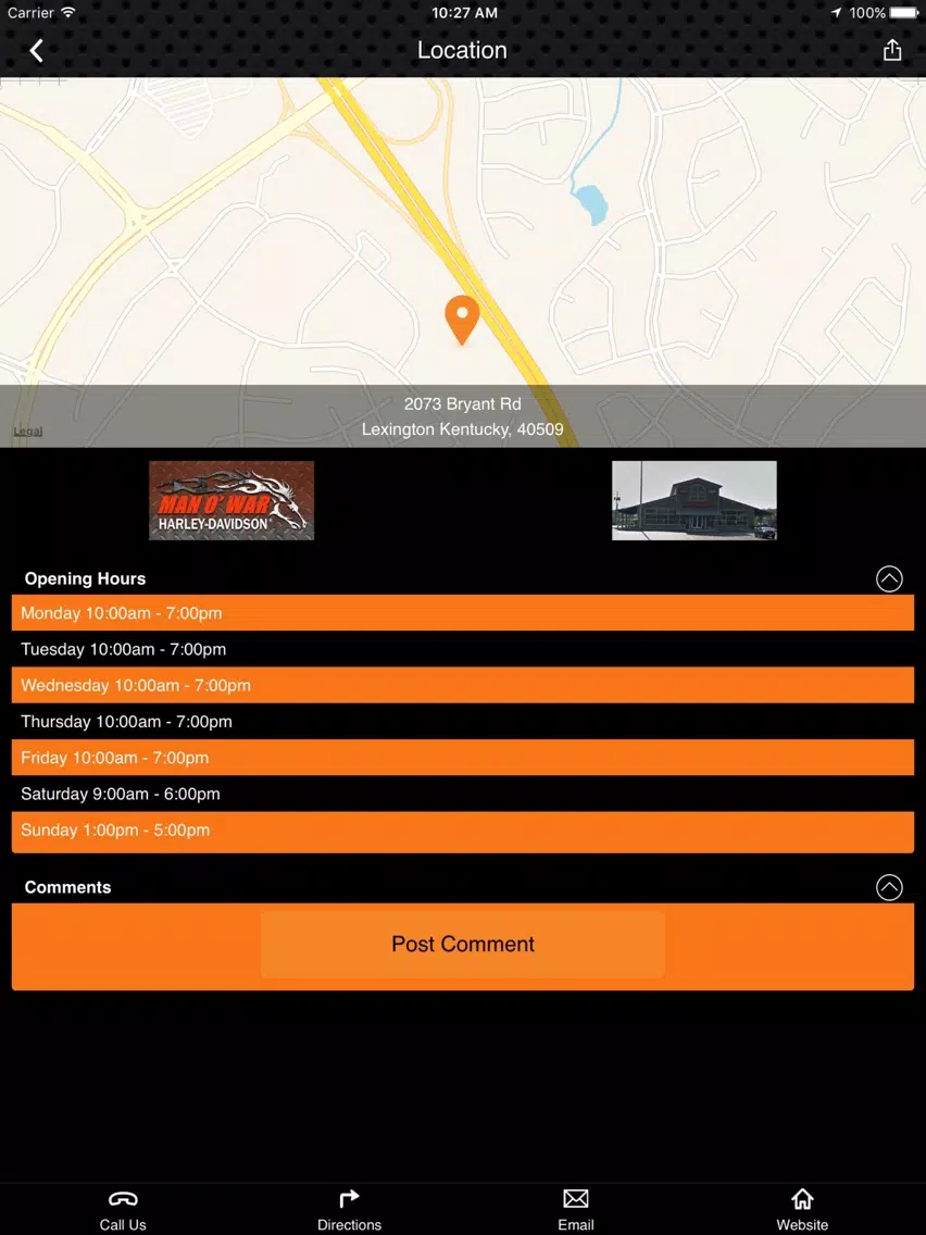 Man O' War Harley-Davidson iPad Screenshots