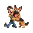 German Shepherd Hug Stickers