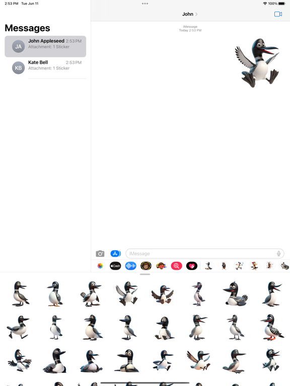 Happy Loon Stickers iPad Screenshots