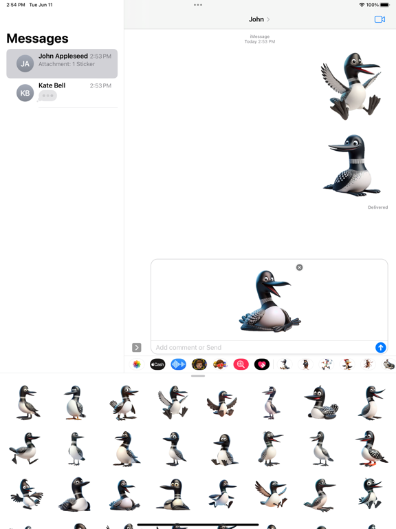 Happy Loon Stickers iPad Screenshots
