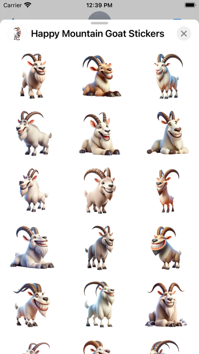 Happy Mountain Goat Stickers Screenshots