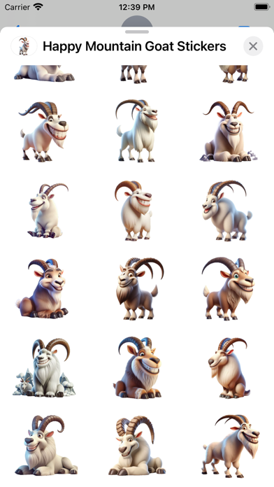 Happy Mountain Goat Stickers Screenshots