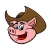 Piglet Cowboy Stickers