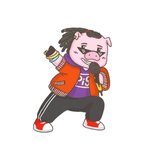 Piglet Rapper Stickers Piglet Rapper Stickers