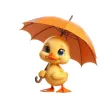 Umbrella Duckling Stickers