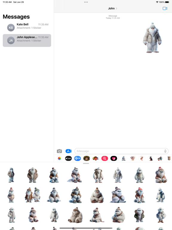 Winter Yeti Stickers iPad Screenshots