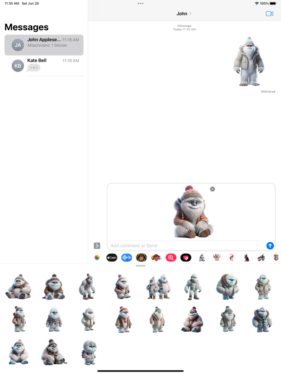 Winter Yeti Stickers iPad Screenshots