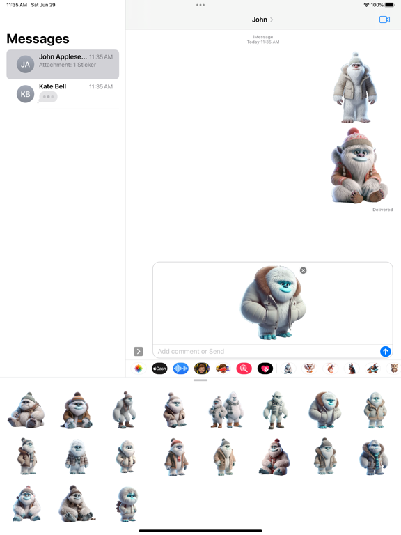 Winter Yeti Stickers iPad Screenshots