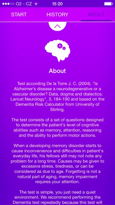 Capturas de tela do Dementia Test - risk calculator of dementia