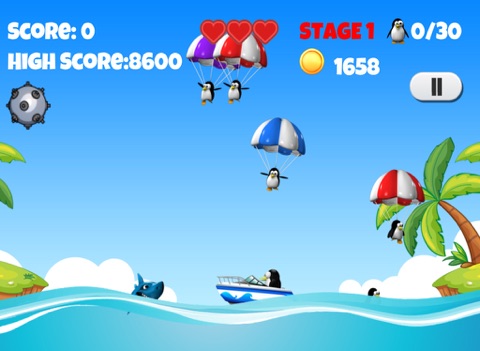 Super Penguin Rescue Free - "Marco" The Penguin vs "Steven" The Shark! iPad Screenshots
