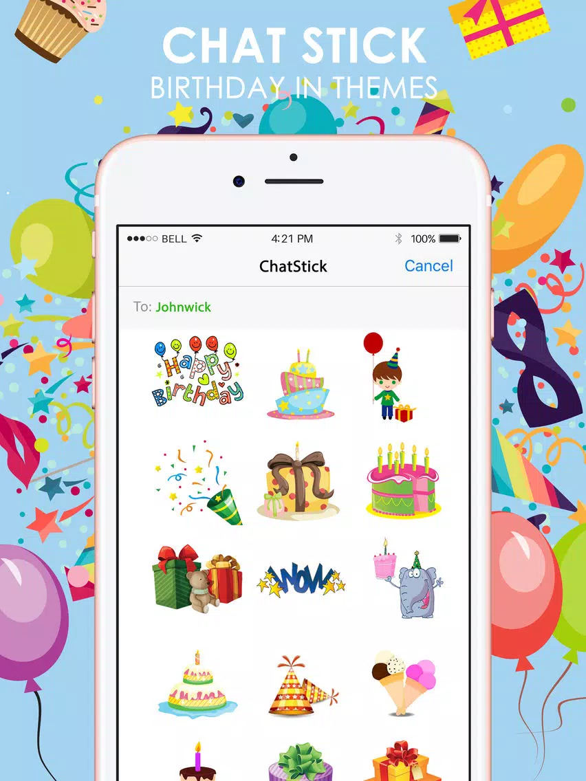 Birthday Emoji Stickers Keyboard Themes ChatStick iPad Screenshots