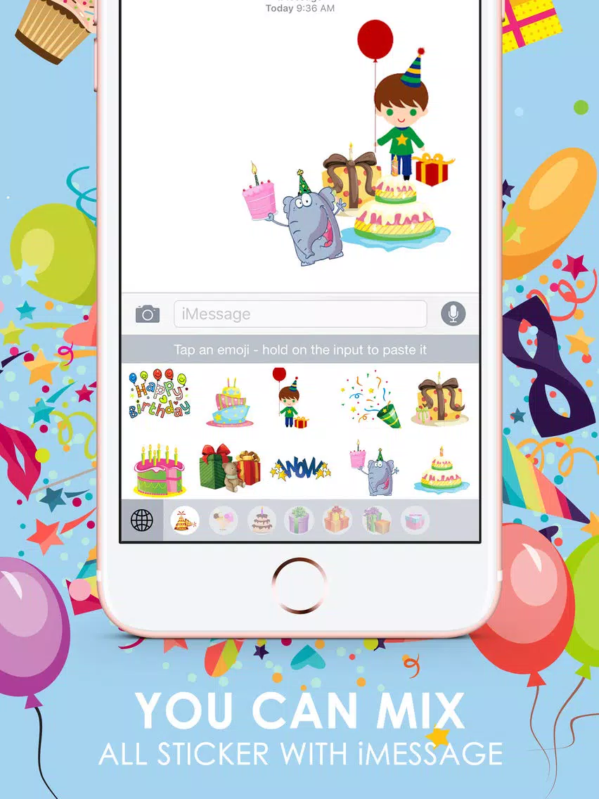 Birthday Emoji Stickers Keyboard Themes ChatStick iPad Screenshots