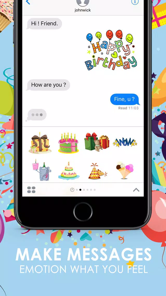 Birthday Emoji Stickers Keyboard Themes ChatStick Screenshots