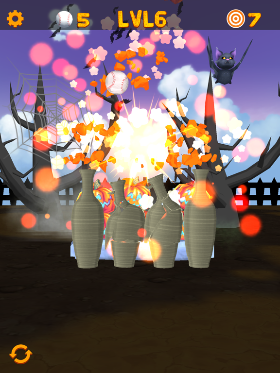 Tangkapan skrin Swipe & Knockdown Pumpkins 2 iPad 