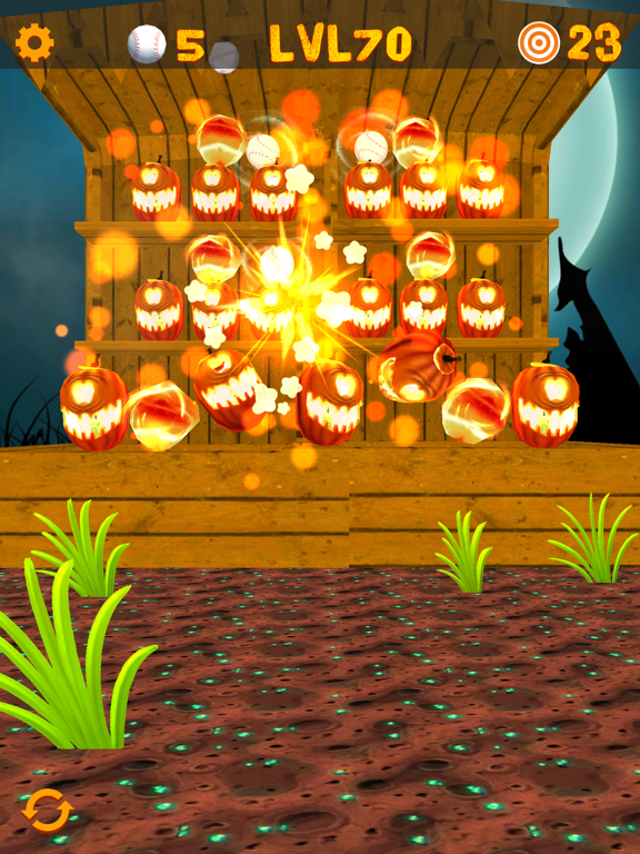 Tangkapan skrin Swipe & Knockdown Pumpkins 2 iPad 
