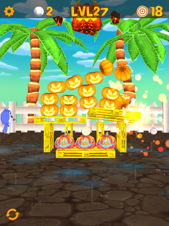 Tangkapan skrin Swipe & Knockdown Pumpkins 2 iPad 