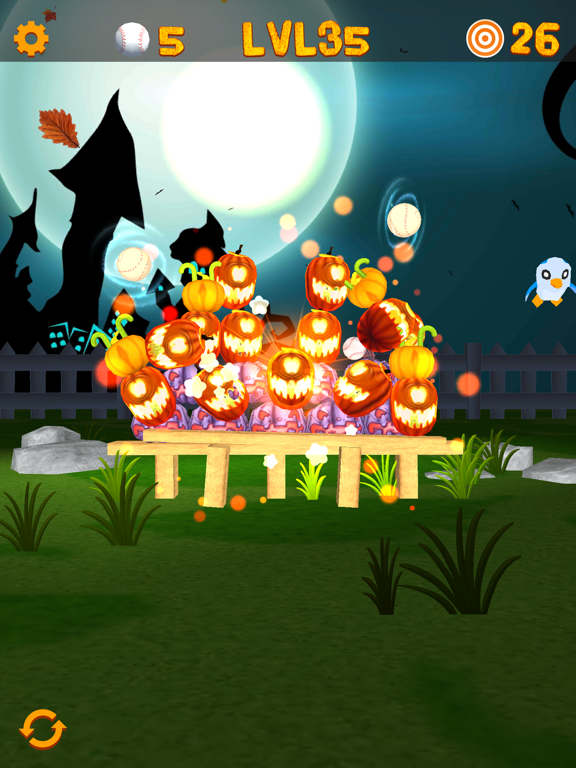 Tangkapan skrin Swipe & Knockdown Pumpkins 2 iPad 