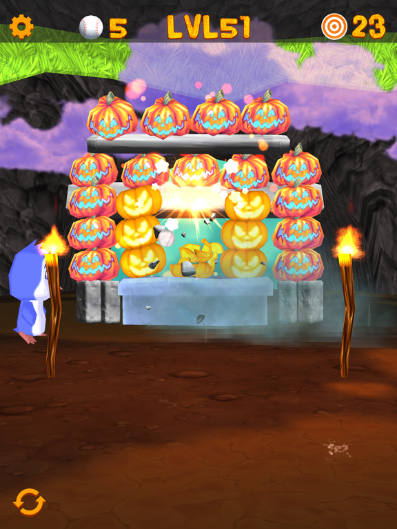 Tangkapan skrin Swipe & Knockdown Pumpkins 2 iPad 