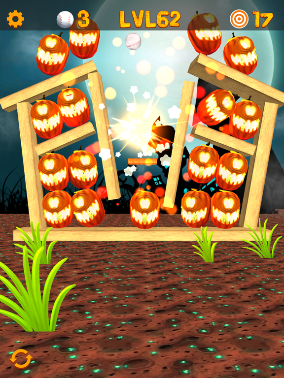 Tangkapan skrin Swipe & Knockdown Pumpkins 2 iPad 
