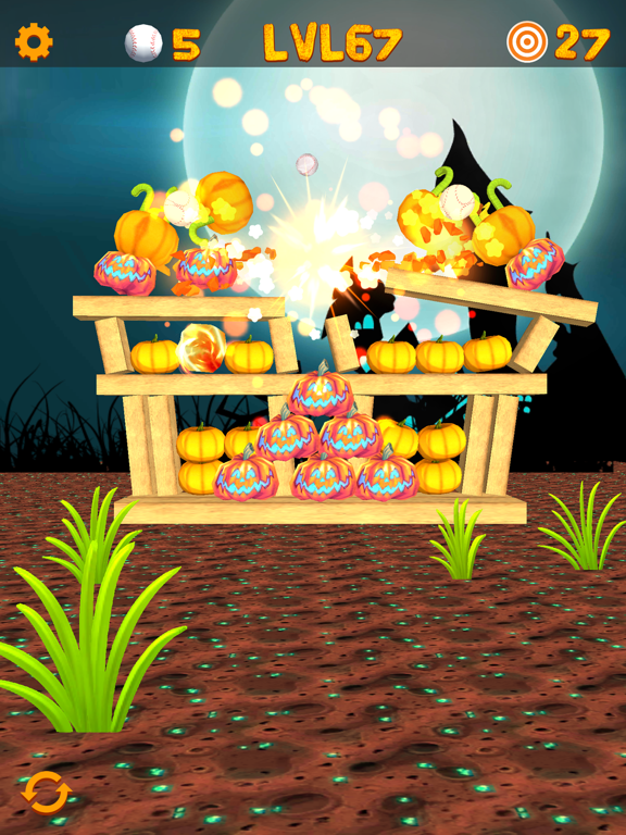 Tangkapan skrin Swipe & Knockdown Pumpkins 2 iPad 