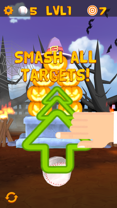 Tangkapan skrin Swipe & Knockdown Pumpkins 2