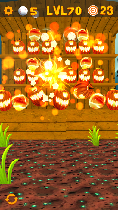 Tangkapan skrin Swipe & Knockdown Pumpkins 2