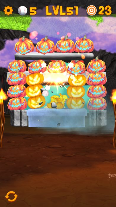 Tangkapan skrin Swipe & Knockdown Pumpkins 2