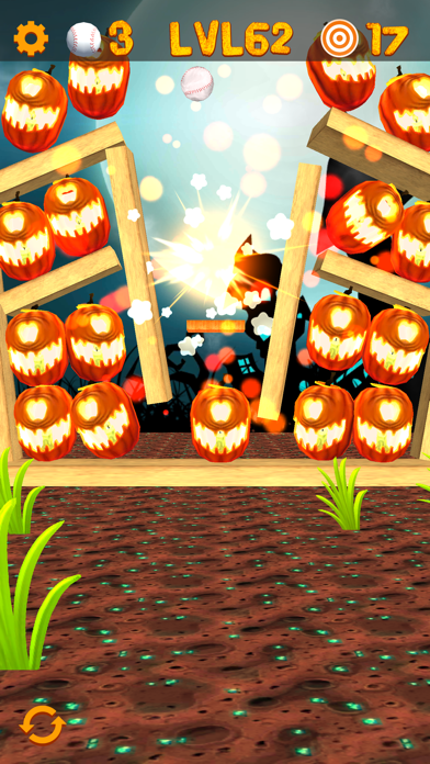 Tangkapan skrin Swipe & Knockdown Pumpkins 2