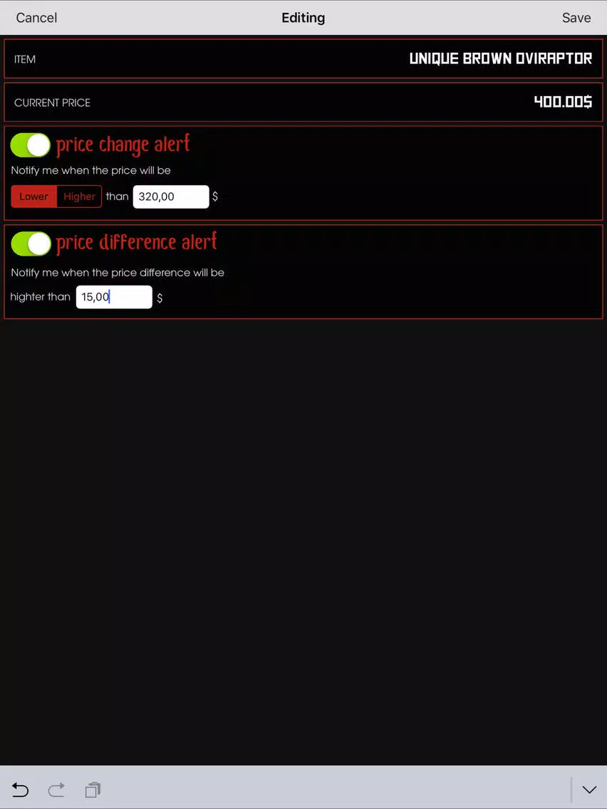 Tangkapan skrin Market Monitor for Primal Carnage : Extinction iPad 