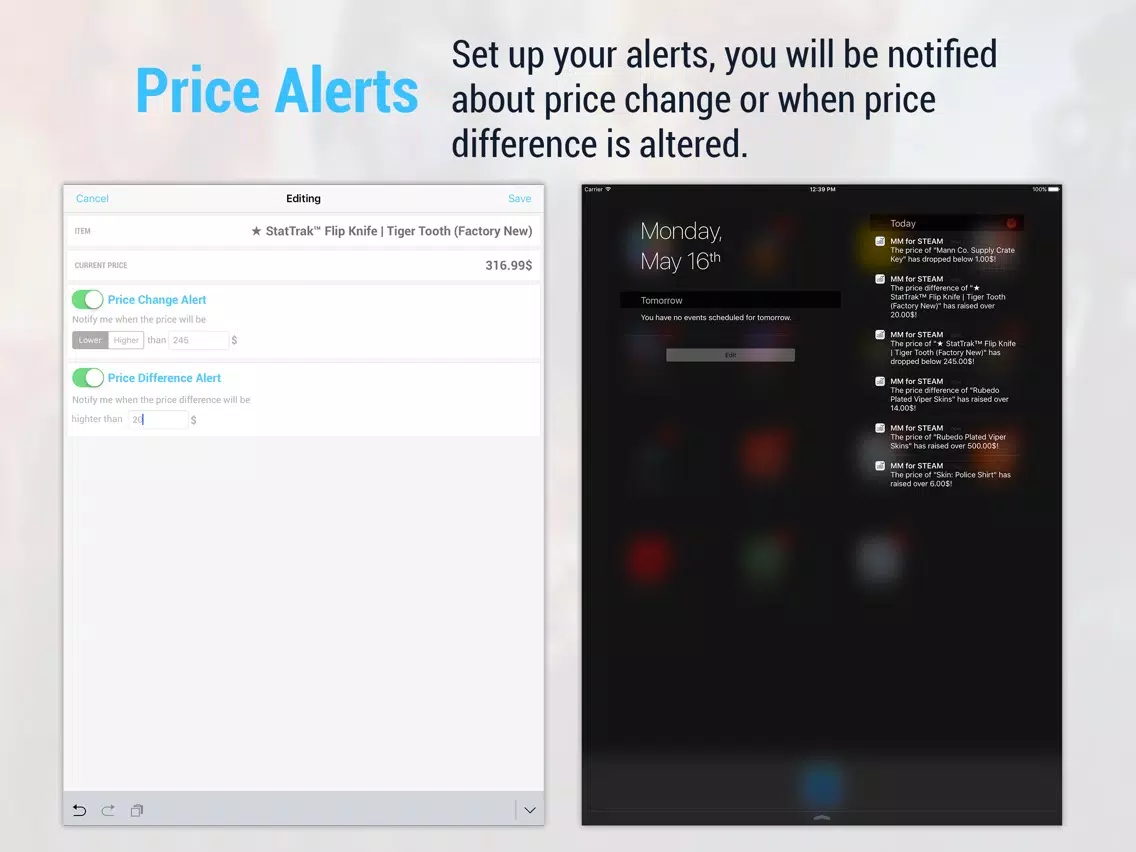 Market Monitor for STEAM Community games - Pro Version iPad 应用截图