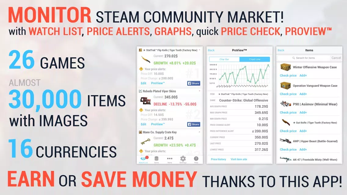 Market Monitor for STEAM Community games - Pro Version应用截图