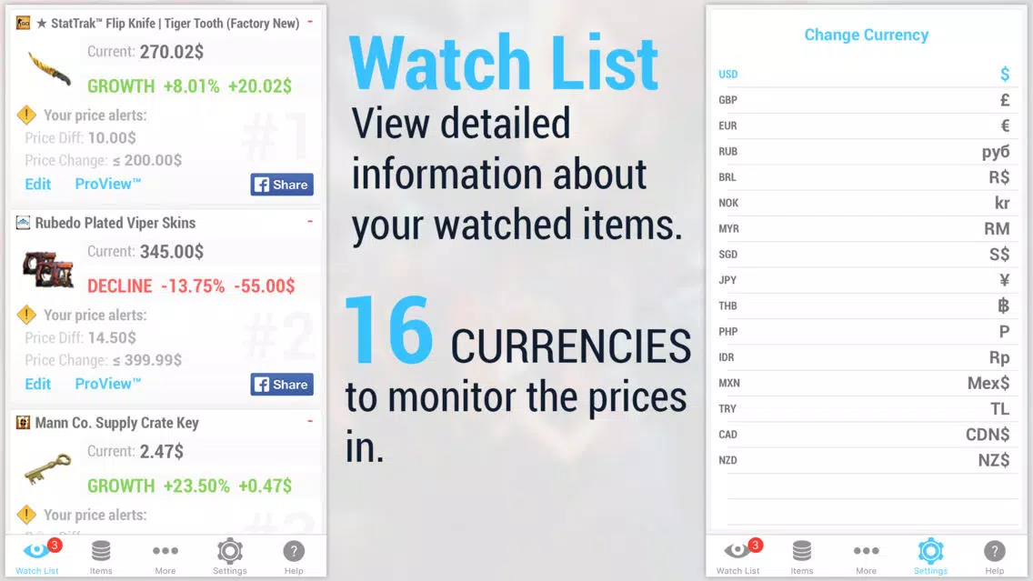 Market Monitor for STEAM Community games - Pro Version应用截图